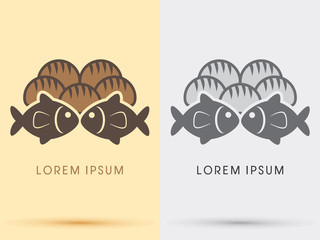 Food from the Bible five loaves and two fishes icon