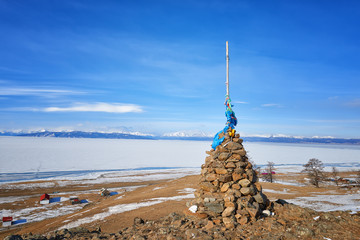 Single Buddhist cairn