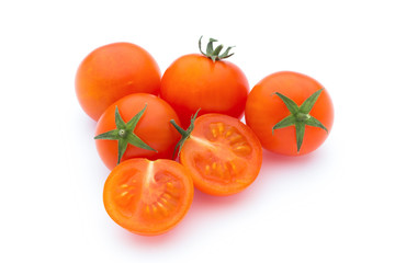 Tomato on the white isolatd background.