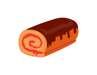 Roll with Jam and Chocolate Design Flat