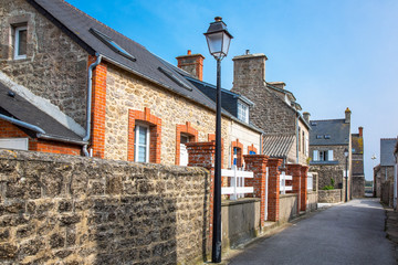 Fototapeta na wymiar France, Normandy, Barfleur, the old houses of the village.