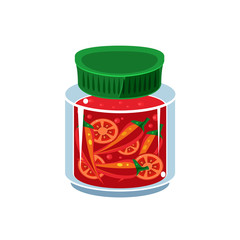 Hot Sauce In Transparent Jar