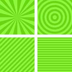 Simple lime color striped pattern set