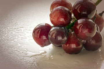 Bunch of Red Grapes and Mouthwatering Mist