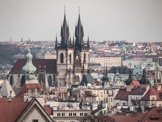 Fototapeta na wymiar Prague Old Town with Church of Our Lady before Tyn