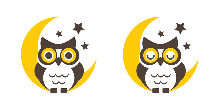 Owl cartoon on the moon vector