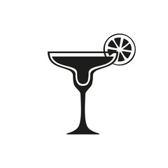 Margarita cocktail icon. Simple black design - obrazy, fototapety, plakaty