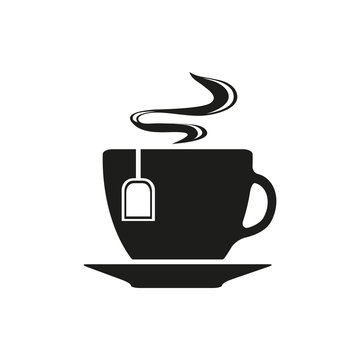 Cup with tea bag symbol icon vector illustration