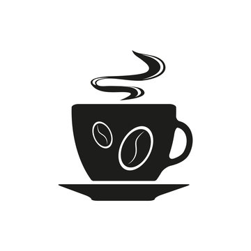 Single black coffee cup or mug icon