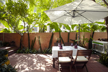 Southeast Asian-style restaurant ,Outdoor patio