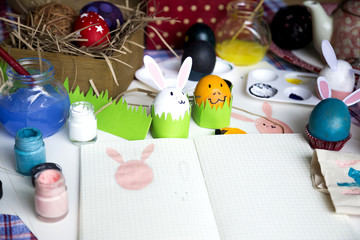 Coloring Easter Eggs for easter day concept