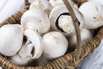 Portion of white Mushrooms