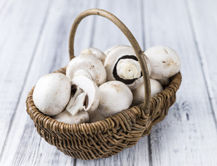 Portion of fresh white Mushrooms