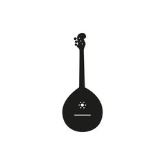 Vector illustration of acoustic domra on white background
