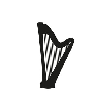 Vector illustration of Harp on white background