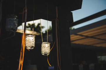 Glass Cans at Sunset