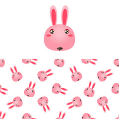 Fototapeta premium Rabbit Head Icon And Pattern