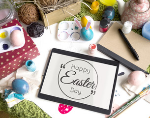 Coloring Easter Eggs for easter day concept