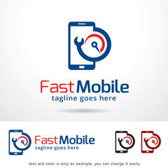Fast Mobile Logo Template Design Vector 