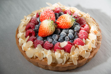  mixed fruit tart ready for dessert