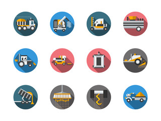 Equipment for farming round color vector icons