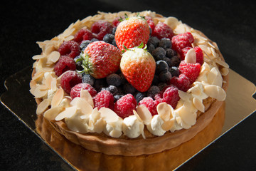  mixed fruit tart ready for dessert