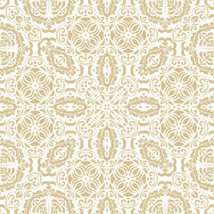 Oriental vector classic nice golden ornament. Seamless abstract background
