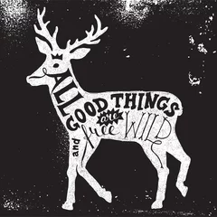 Poster Lettering in deer silhouette © Marina Gorskaya