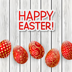 Easter greeting card with color eggs 