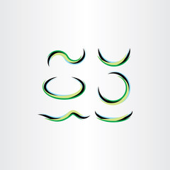 Obraz premium green vector abstract wave design elements set collection