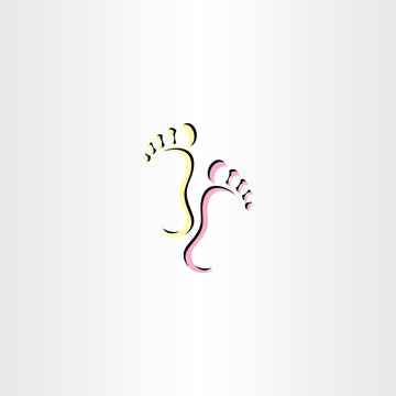 footsteps foot icon logo vector