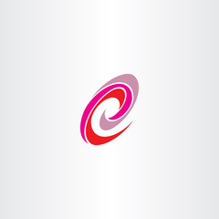 letter e red magenta spiral logo vector icon