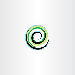 letter e wave spiral logotype icon element design