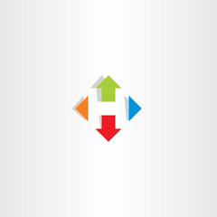 letter h arrows icon vector symbol logo