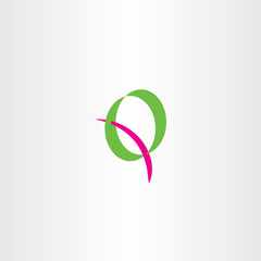 letter q green magenta logo vector design logotype