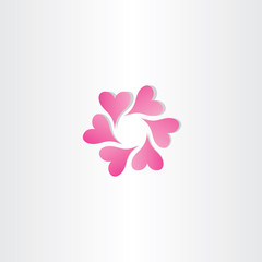magenta hearts in circle vector icon design symbol love