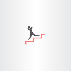 man on stairs success icon vector