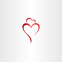 mother and daughter love heart icon red vector logo