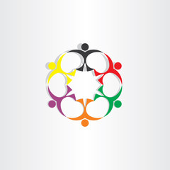 Obraz premium people teamwork team concept icon sign vector