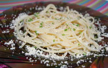 Spaghetti pasta with parmesan
