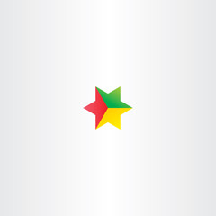 red yellow green star logo icon design vector