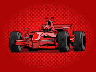 Sport race car pop art style vector