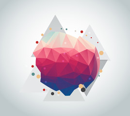 Vector abstract  with triangle on gray background