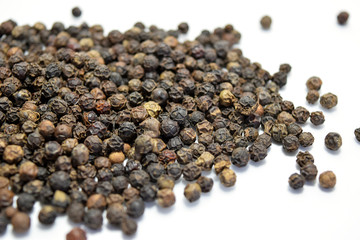 The black pepper isolated on white background