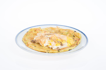 Flaky scallion pancake with egg - pancake
