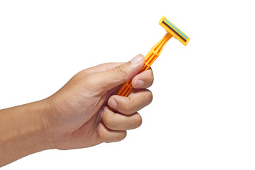 Handle the razor isolate on white background