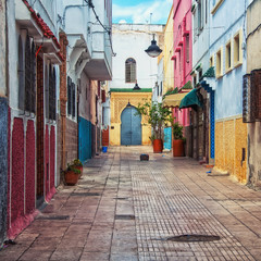 Fototapeta na wymiar Streets of old town Rabat medina, Morocco