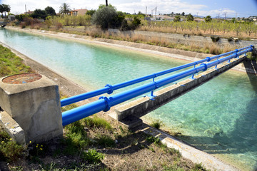 Pipes above the water channel