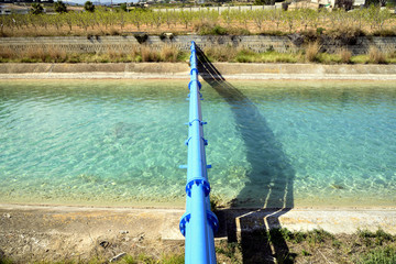 Pipes above the water channel