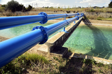 Pipes above the water channel